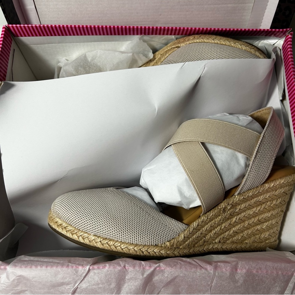 Me Too - Women's Bev Nude Sustainable Mesh Wedge Sandal - Size 9.5 M - Picture 8 of 9